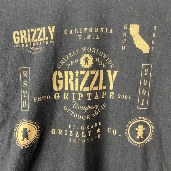 Grizzly Men's Black Short Sleeve and Crewneck Graph Tee. Size: Large - Picture 3 of 6